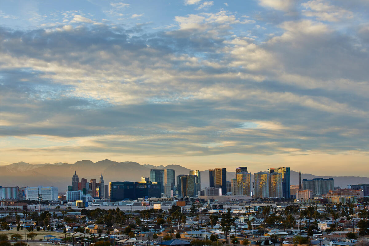 Clouds hang over the Las Vegas Strip