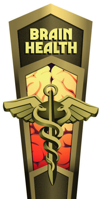 graphic labeled "Brain Health" with illustration of brain