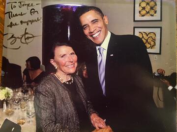 Joyce Mack with President Obama