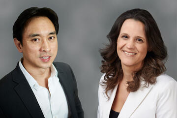 headshots of a man and a woman