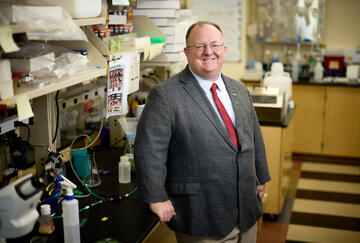 David Hatchett in a science lab