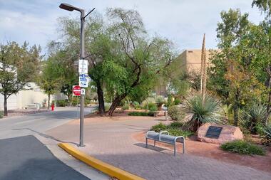 Xeric Garden with signage in front