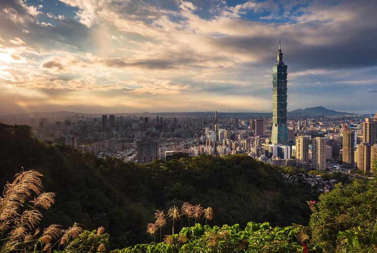 Sunset from the outskirts of Taipei, Taiwan. (Thomas Tucker)