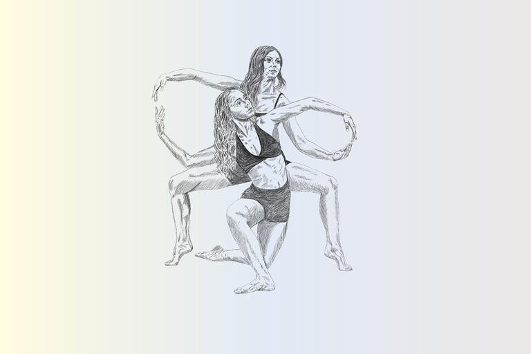 drawing of two dancing figures