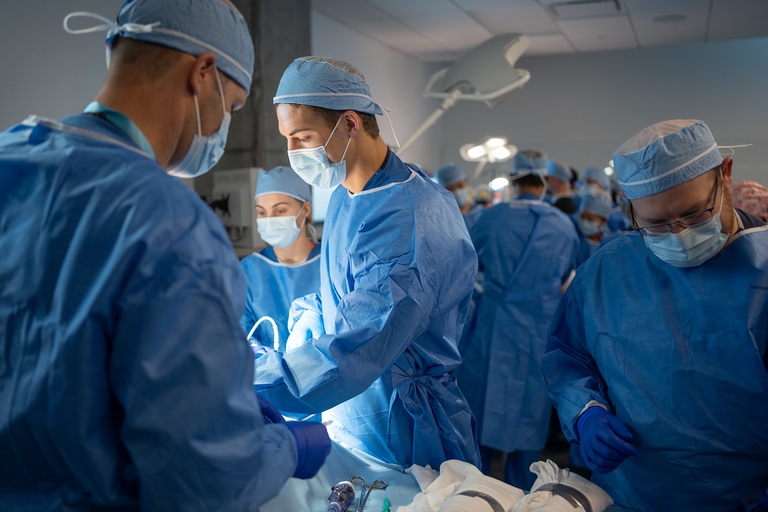 Kirk Kerkorian School of Medicine at UNLV residents and fellows at the Multi-Surgical Specialty (MIS) Cadaver Lab.