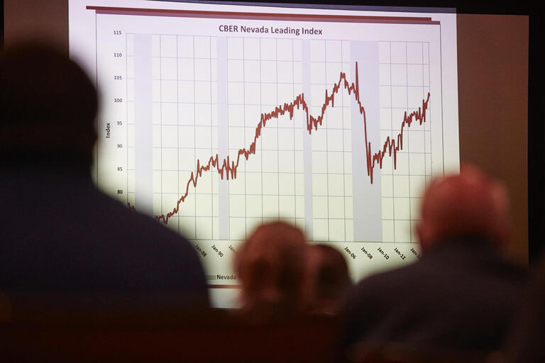 Economic chart on display