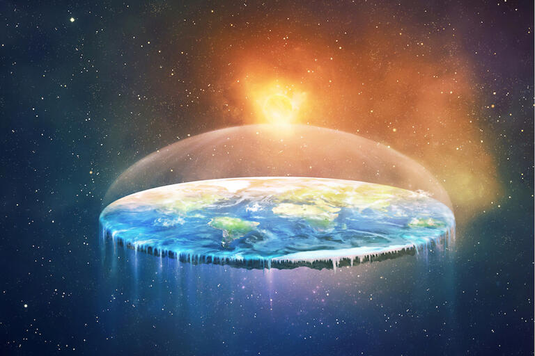An image of the Earth depicted as a flat surface.